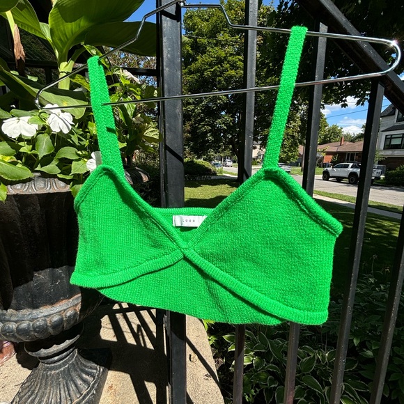 Lush green knit bra top. - Picture 2 of 3